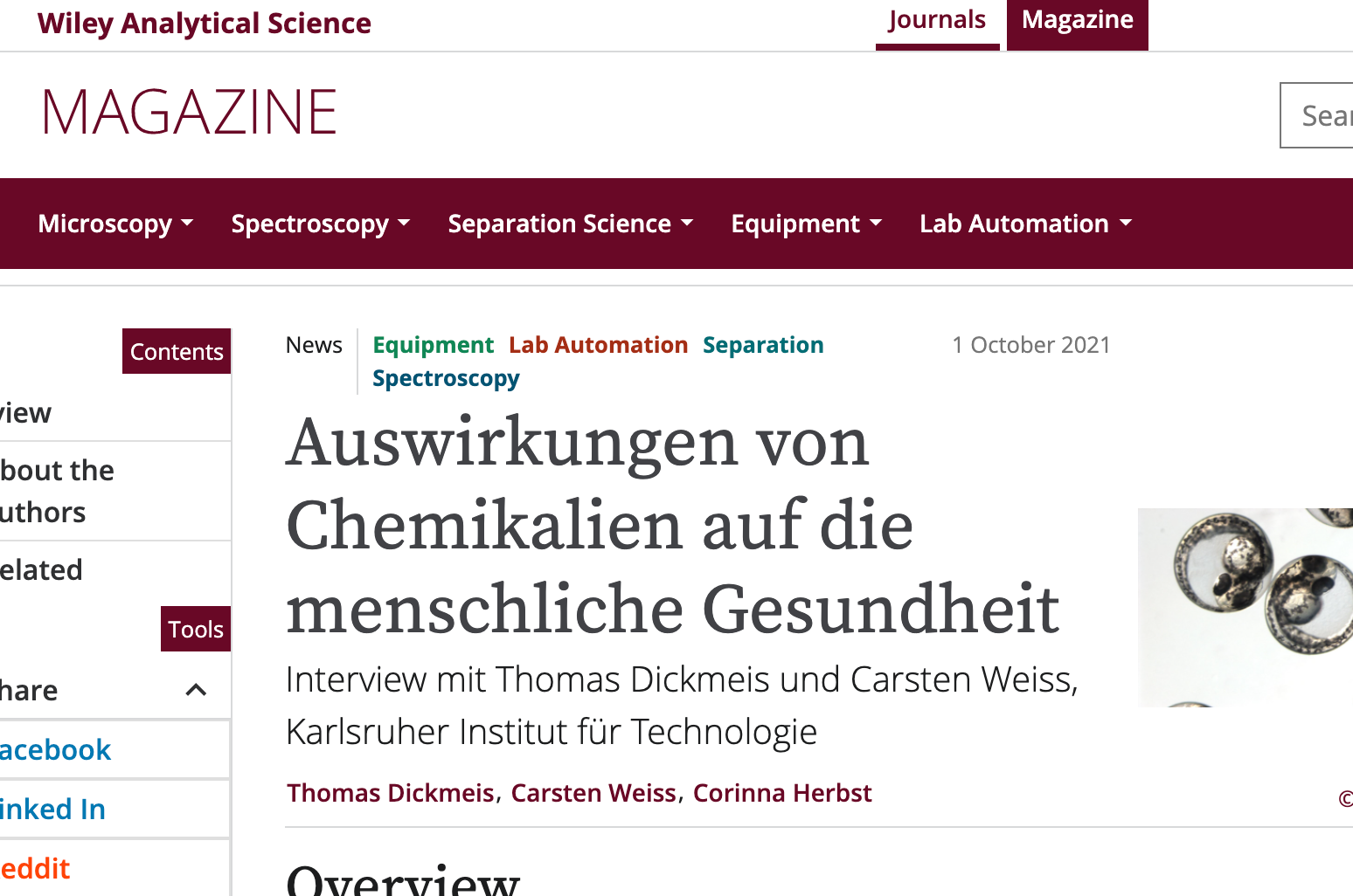 Auswirkungen von Chemikalien auf die menschliche Gesundheit